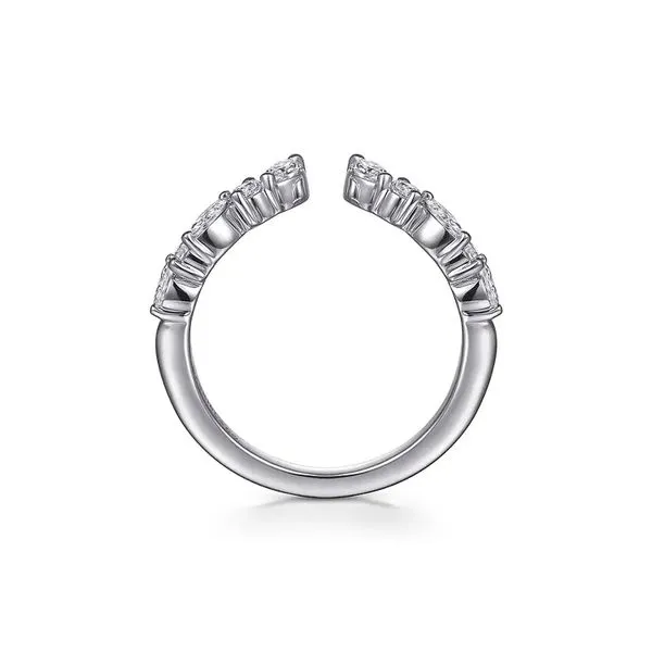 14K White Gold 0.33ctw Marquise 0.15ctw RBC G-H/VS2-SI1 Open Contemporary Diamond Wedding Band Size 6.5 Image 3 Raleigh Diamond Fine Jewelry Raleigh, NC