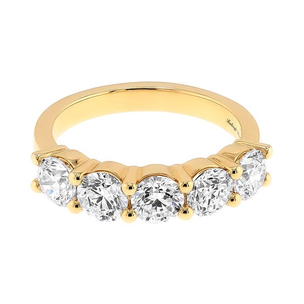 14K Yellow Gold 2 1/3ctw F-G/SI2 5-Stone Diamond Wedding Band Sz 7 Raleigh Diamond Fine Jewelry Raleigh, NC