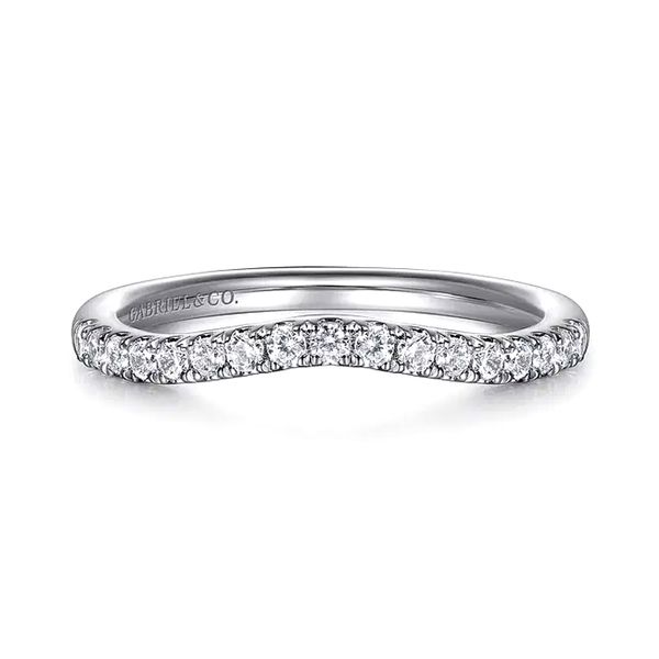14K White Gold 0.21ctw G-H/SI+ Diamond Curved Band Sz 6.5 Raleigh Diamond Fine Jewelry Raleigh, NC