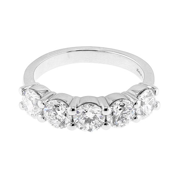 14K White Gold 2.32ctw F-G/SI2 5-Stone Diamond Wedding Band Sz 7 Raleigh Diamond Fine Jewelry Raleigh, NC