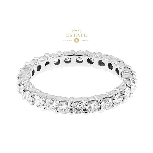 Estate 14K White Gold 1.05ctw H-I/SI2-I1 Diamond 25-Stone Eternity Ladies Wedding Band Sz 6 Raleigh Diamond Fine Jewelry Raleigh, NC