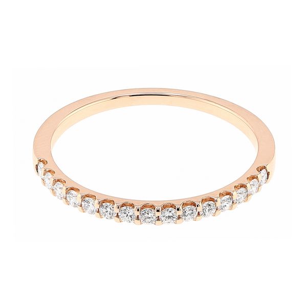 14K Rose Gold 0.25cttw 15-Stone Diamond Half Anniversary Ladies Wedding Band Sz 7 Raleigh Diamond Fine Jewelry Raleigh, NC