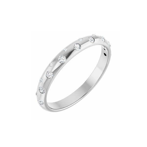 14K White Gold Flush Set 1/6ctw G-H/SI2-SI3 Diamond Anniversary Band Sz 7 Image 2 Raleigh Diamond Fine Jewelry Raleigh, NC