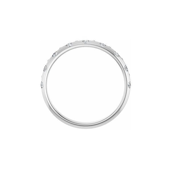 14K White Gold Flush Set 1/6ctw G-H/SI2-SI3 Diamond Anniversary Band Sz 7 Image 3 Raleigh Diamond Fine Jewelry Raleigh, NC