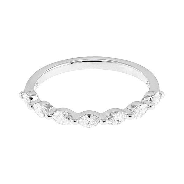 14K White Gold 0.40cttw G/VS2 Diamond Marquise Single Prong Ladies Wedding Band Sz 6.5 Raleigh Diamond Fine Jewelry Raleigh, NC