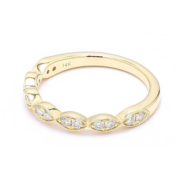 14K Yellow Gold 0.25ctw G/VS2 Diamond Vintage Style Band Sz 6.5 Image 2 Raleigh Diamond Fine Jewelry Raleigh, NC