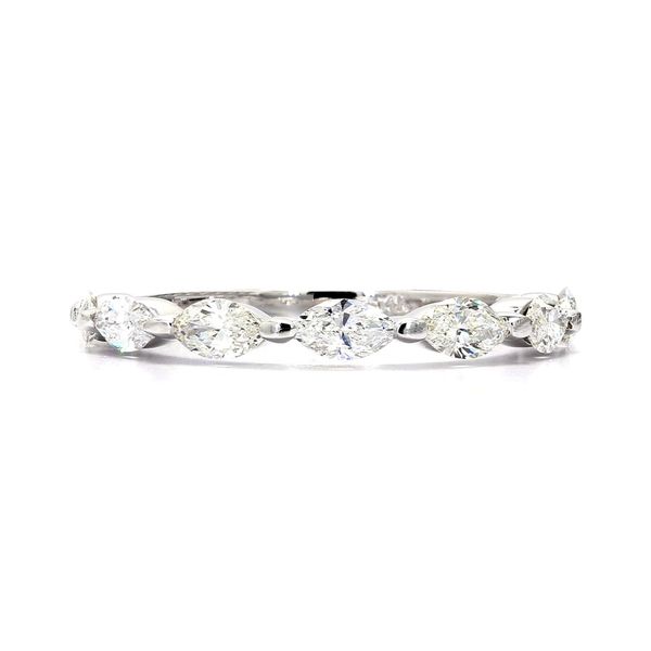 14K White Gold 0.91ctw G/SI1 Diamond Marquise Wedding Band Sz 6.5 Raleigh Diamond Fine Jewelry Raleigh, NC