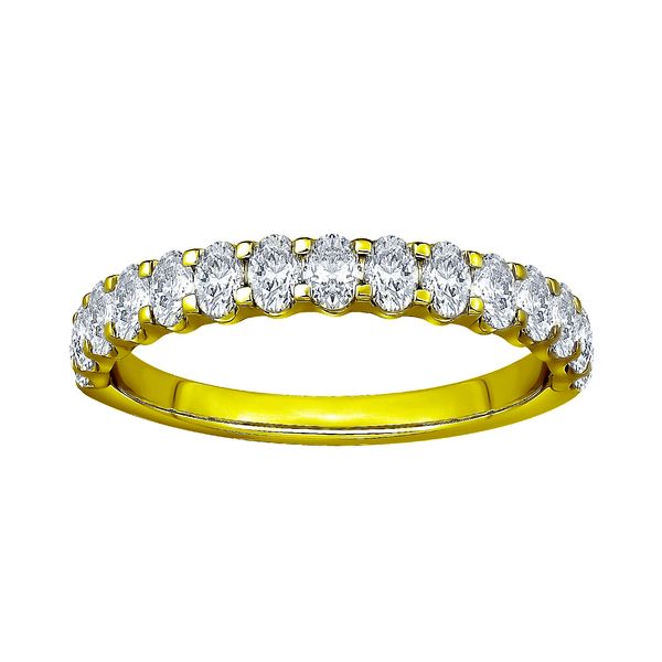 14K Yellow Gold 0.81ctw 15-Stone Diamond Wedding Band Sz 7 Raleigh Diamond Fine Jewelry Raleigh, NC
