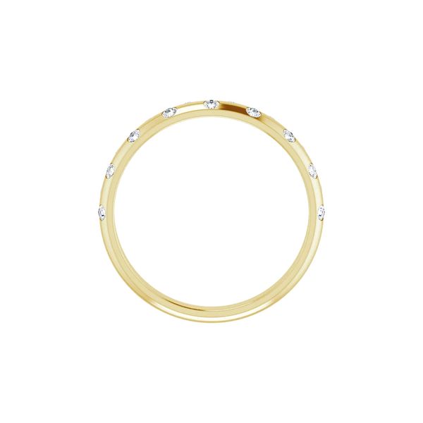 14K Yellow Gold 1/6ctw G-H/SI2-SI3 Flush Set Diamond Anniversary Band Sz 7 Image 2 Raleigh Diamond Fine Jewelry Raleigh, NC