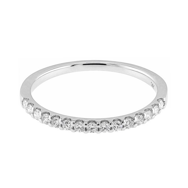 14K White Gold 0.25cttw Diamond 15-Stone Half Anniversary Ladies Wedding Band Sz 7 Raleigh Diamond Fine Jewelry Raleigh, NC