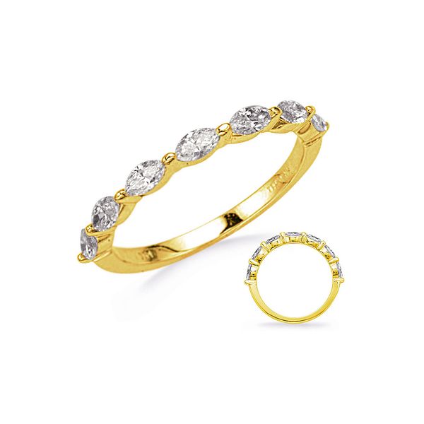 14K Yellow Gold 0.96cttw G/SI1 Marquise Diamond Wedding Band Size 6.5 Raleigh Diamond Fine Jewelry Raleigh, NC