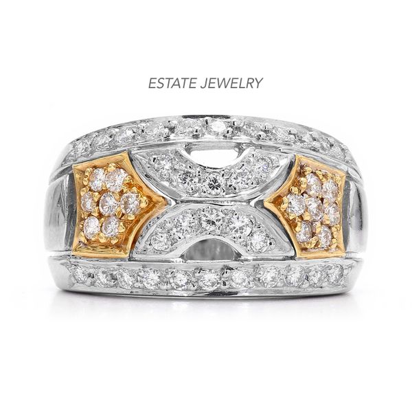 Estate 18K White & Yellow Gold 1.30ctw Diamond Fashion Ring Size 6.25 Raleigh Diamond Fine Jewelry Raleigh, NC