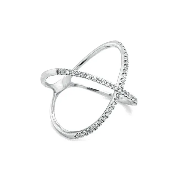 14k White Gold Diamond X Ring Diamonds 0.20cttw Image 2 Raleigh Diamond Fine Jewelry Raleigh, NC
