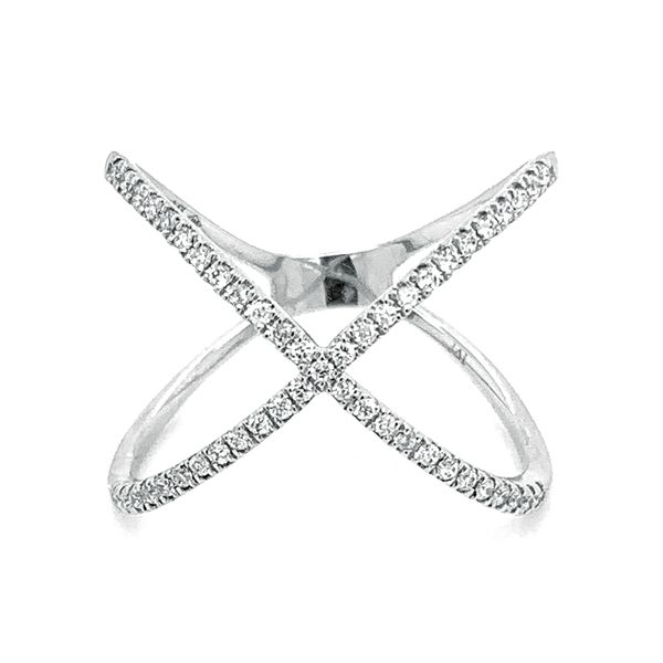 14k White Gold Diamond X Ring Diamonds 0.20cttw Raleigh Diamond Fine Jewelry Raleigh, NC