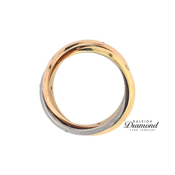 Estate Cartier 18K Yellow, White & Rose Gold 0.18ctw Trinity Ring Image 3 Raleigh Diamond Fine Jewelry Raleigh, NC