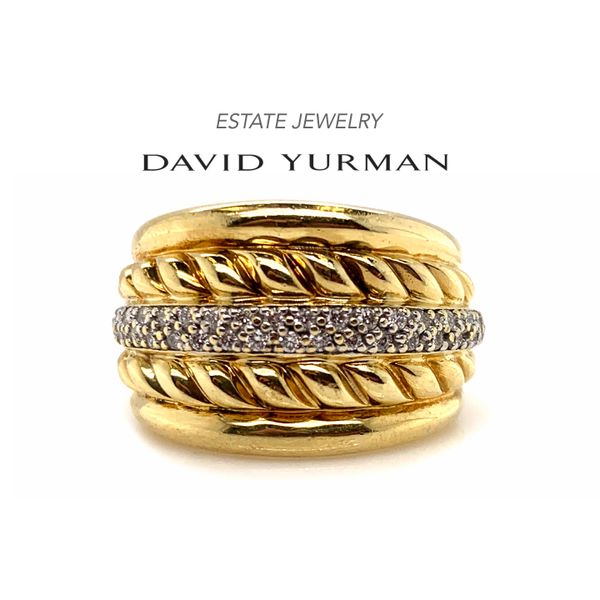 Estate David Yurman 18K Yellow Gold 0.40ctw Diamond Ring Raleigh Diamond Fine Jewelry Raleigh, NC