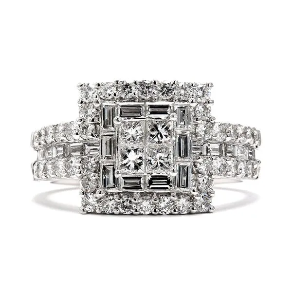 14K White Gold 1.62ctw RBC/Baguette/Princess Fashion Ring Raleigh Diamond Fine Jewelry Raleigh, NC