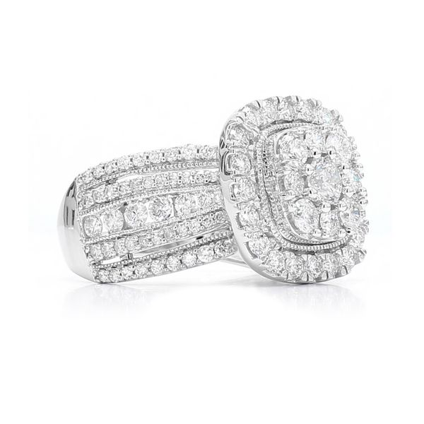 Gabriel & Co. 14K White Gold Diamond Halo Cluster Ring Image 3 Raleigh Diamond Fine Jewelry Raleigh, NC