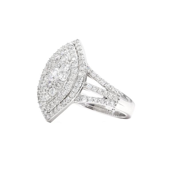Gabriel & Co. 14K White Gold Marquise Shape Diamond Cluster Ring Image 2 Raleigh Diamond Fine Jewelry Raleigh, NC