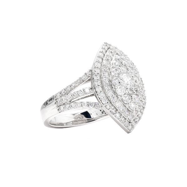 Gabriel & Co. 14K White Gold Marquise Shape Diamond Cluster Ring Image 3 Raleigh Diamond Fine Jewelry Raleigh, NC