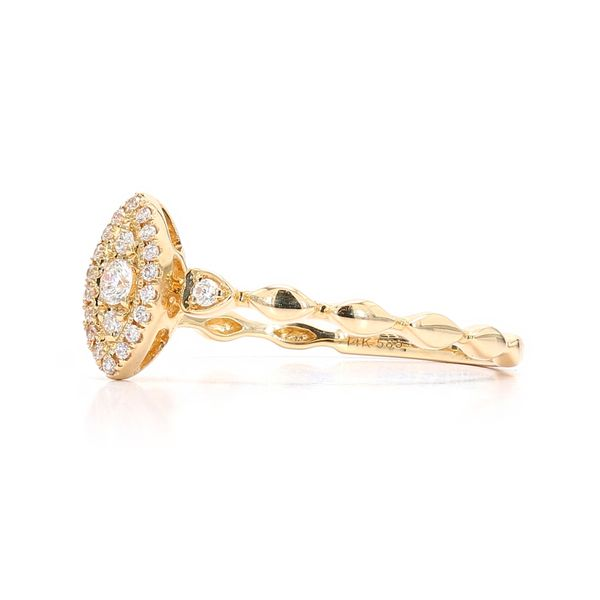 14K Yellow Gold 0.10cttw Diamond Marquise-shaped Cluster Ring Image 2 Raleigh Diamond Fine Jewelry Raleigh, NC