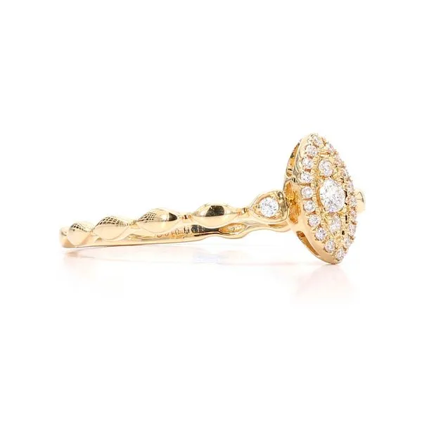 14K Yellow Gold 0.10cttw Diamond Marquise-shaped Cluster Ring Image 3 Raleigh Diamond Fine Jewelry Raleigh, NC