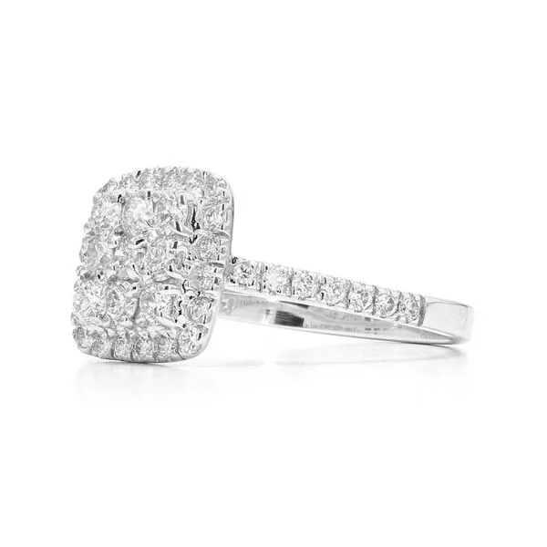 14K White Gold 1.00ctw Diamond Halo Cluster Ring Size 675 Image 2 Raleigh Diamond Fine Jewelry Raleigh, NC