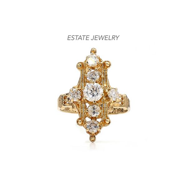 Estate 14K Yellow Gold 1.20ctw Ornate Diamond Ring SIze 5.75 Raleigh Diamond Fine Jewelry Raleigh, NC