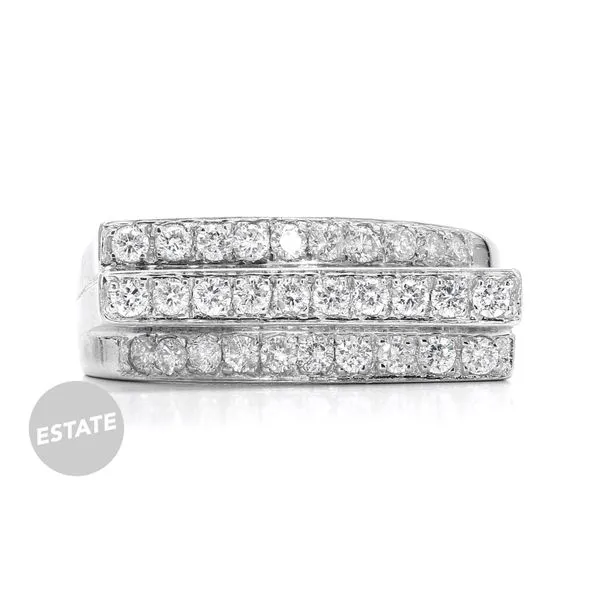 Estate 14K White Gold Pave Diamond Ring Size 6.25 Raleigh Diamond Fine Jewelry Raleigh, NC