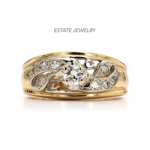 Estate 14K Yellow Gold 0.33ctw Diamond Cocktail Ring Raleigh Diamond Fine Jewelry Raleigh, NC