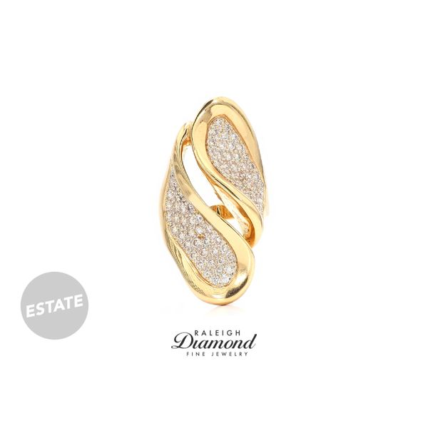 Estate 18K Yellow Gold Pave Daimond Ring Raleigh Diamond Fine Jewelry Raleigh, NC
