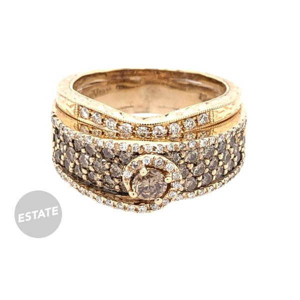 Estate Le Vian 14K Yellow Gold Ring with Chocolate and Vanilla Diamonds in Honey Raleigh Diamond Fine Jewelry Raleigh, NC