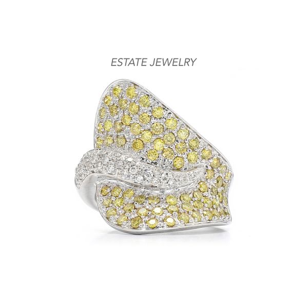 Estate 14K White Gold 1.56ctw Pave Diamond Lily Ring Raleigh Diamond Fine Jewelry Raleigh, NC
