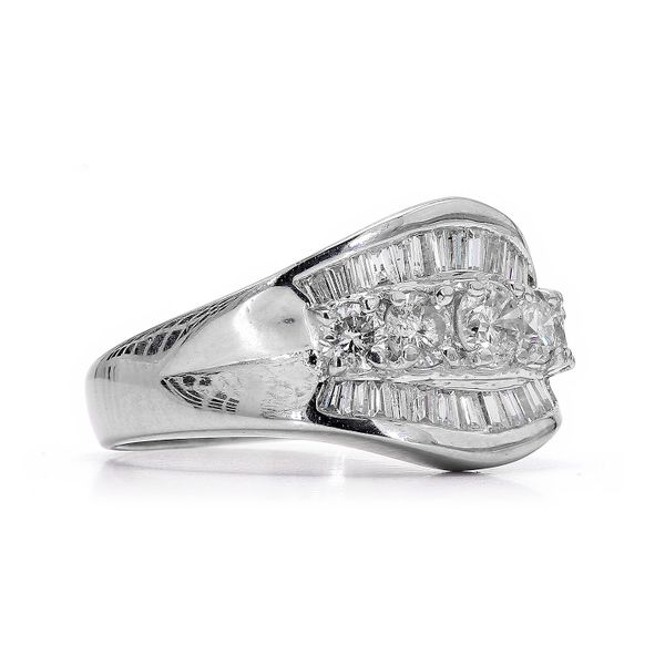 Estate Platinum 1ctw RBC Diamond Ring Size 6 Image 3 Raleigh Diamond Fine Jewelry Raleigh, NC