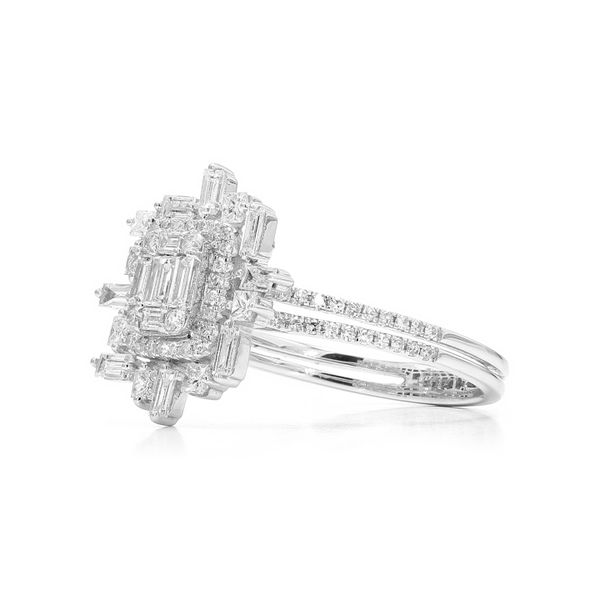 14K White Gold 0.80ctw Geometric Diamond Fashion Ring Image 2 Raleigh Diamond Fine Jewelry Raleigh, NC