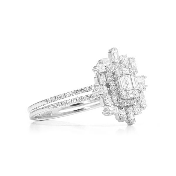 Gabriel & Co. 14K White Gold 0.80cttw Geometric Diamond Fashion Ring Image 3 Raleigh Diamond Fine Jewelry Raleigh, NC