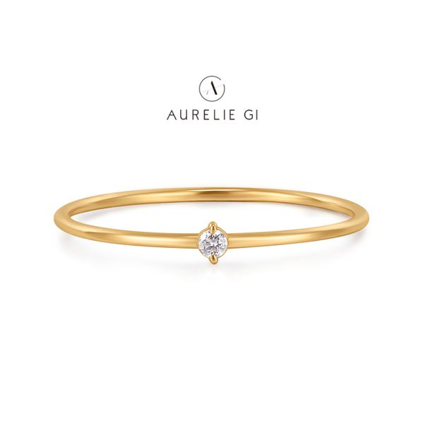 Aurelie Gi 14K Yellow Gold 0.027ctw 'Riya' Diamond Solitaire Ring Raleigh Diamond Fine Jewelry Raleigh, NC