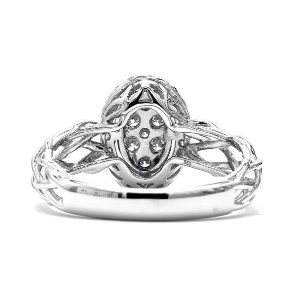 14K White Gold 0.42ctw Diamond Oval Cluster Fashion Ring Image 4 Raleigh Diamond Fine Jewelry Raleigh, NC