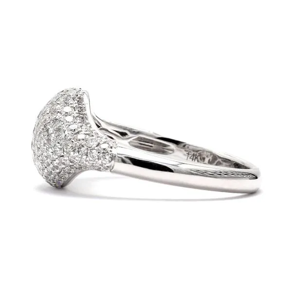 14K White Gold 0.78ctw Diamond Pave Pinky Ring Image 2 Raleigh Diamond Fine Jewelry Raleigh, NC