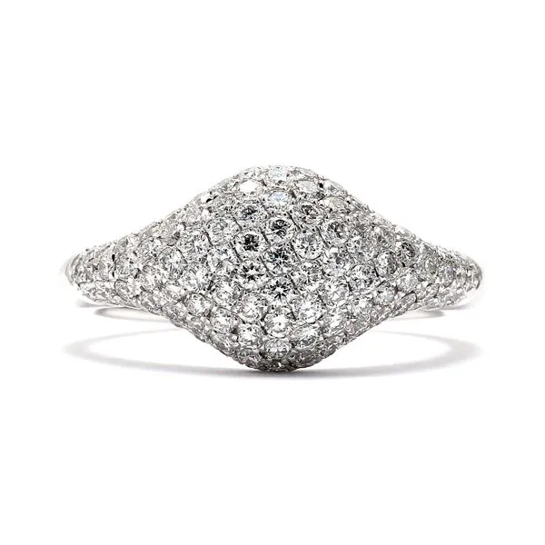 14K White Gold 0.78ctw Diamond Pave Pinky Ring Raleigh Diamond Fine Jewelry Raleigh, NC