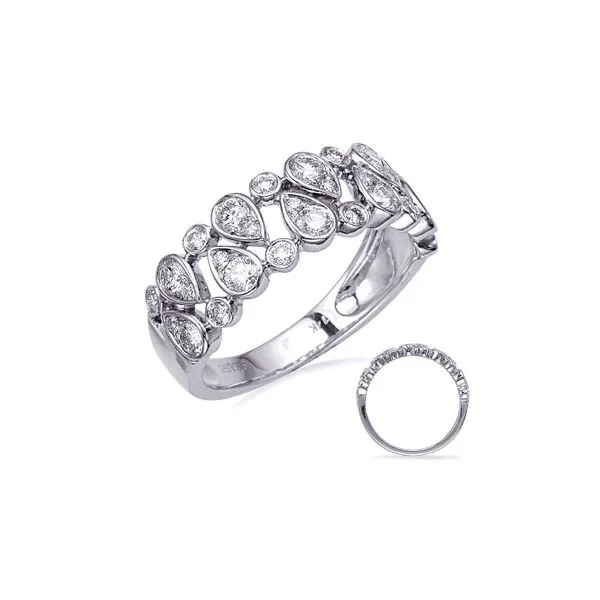 14K White Gold 30 RBC 0.80ctw Geometric Diamond Ring Image 2 Raleigh Diamond Fine Jewelry Raleigh, NC