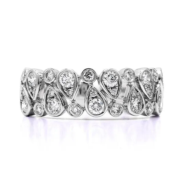 14K White Gold 30 RBC 0.80ctw Geometric Diamond Ring Raleigh Diamond Fine Jewelry Raleigh, NC