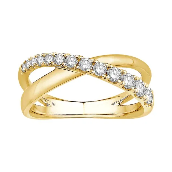 14K Yellow Gold 0.52ctw Criss-Cross Diamond Fashion Ring Size 7 Raleigh Diamond Fine Jewelry Raleigh, NC
