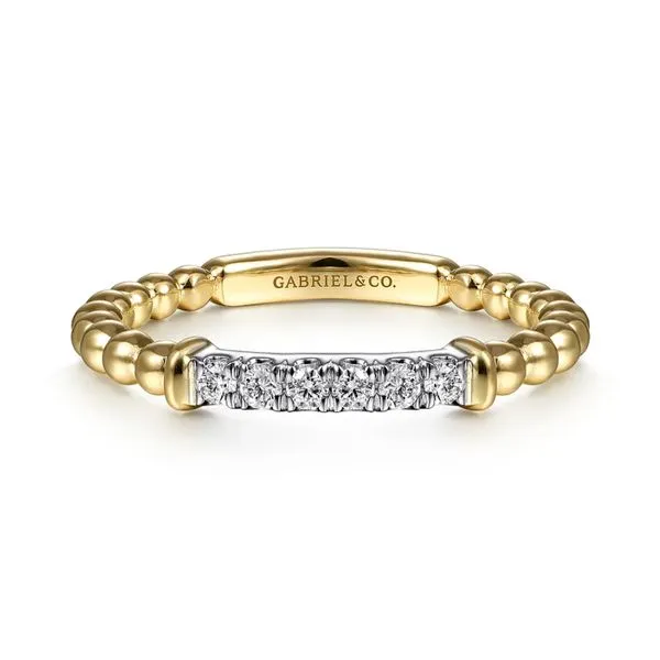 14K White & Yellow Gold 0.11ctw Stackable Diamond Fashion Ring Size 6.5 Raleigh Diamond Fine Jewelry Raleigh, NC
