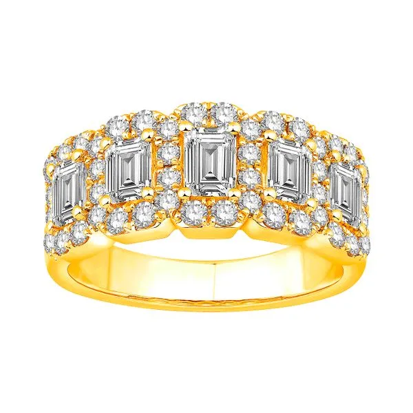 14K Yellow Gold 2.00ctw 5-Stone Fashion Ring Size 6.875 Raleigh Diamond Fine Jewelry Raleigh, NC