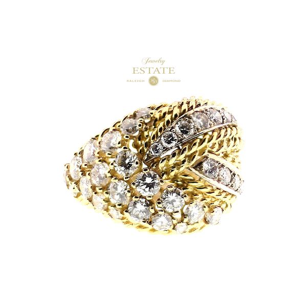Estate 18K Yellow Gold 1.00ctw G-H/VS2-SI1 Woven Mesh Diamond Knot Fashion Ring Sz 4.25 Raleigh Diamond Fine Jewelry Raleigh, NC