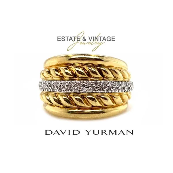 Estate David Yurman 18K Yellow Gold 0.40ctw Diamond Fashion Ring Size 6.5 Raleigh Diamond Fine Jewelry Raleigh, NC