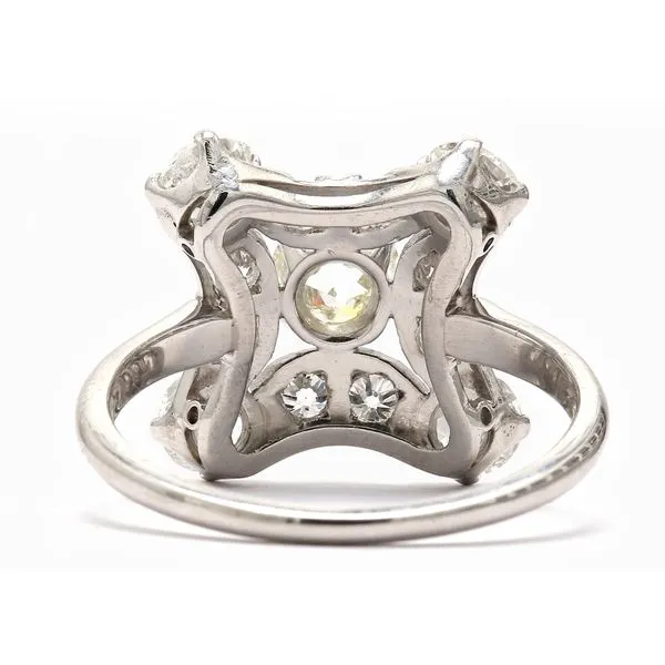 Estate Platinum 3.00ctw Vintage Diamond Fashion Ring Size 7.75 Image 2 Raleigh Diamond Fine Jewelry Raleigh, NC