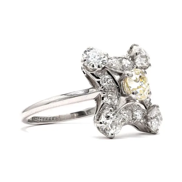 Estate Platinum 3.00ctw Vintage Diamond Fashion Ring Size 7.75 Image 5 Raleigh Diamond Fine Jewelry Raleigh, NC