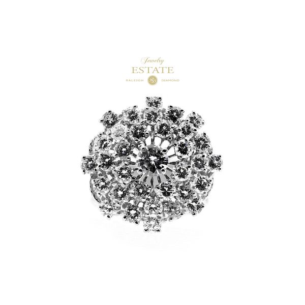 Estate 14K White Gold 3.06ctw H-I/SI2-SI1 Diamond Cocktail Ring Sz 7.25 Raleigh Diamond Fine Jewelry Raleigh, NC